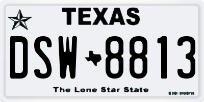 TX license plate DSW8813