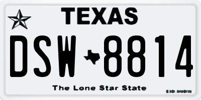 TX license plate DSW8814