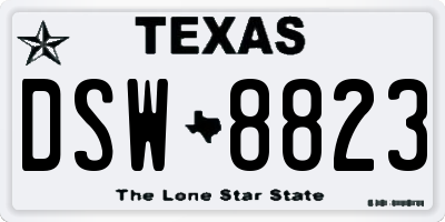TX license plate DSW8823