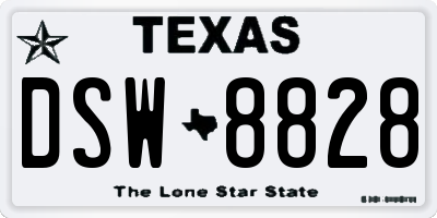 TX license plate DSW8828