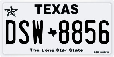 TX license plate DSW8856