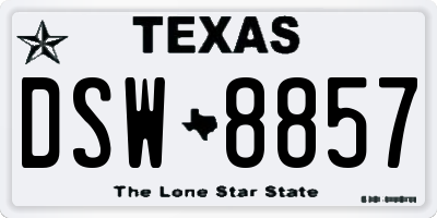 TX license plate DSW8857