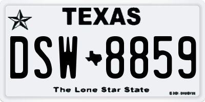 TX license plate DSW8859