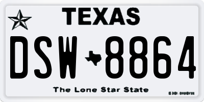 TX license plate DSW8864