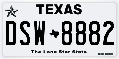 TX license plate DSW8882