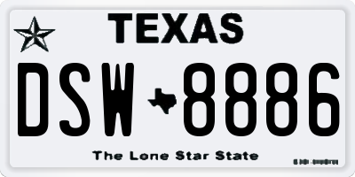 TX license plate DSW8886