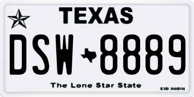 TX license plate DSW8889