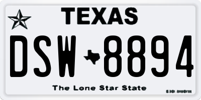 TX license plate DSW8894