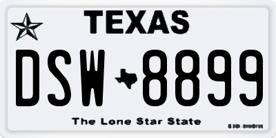 TX license plate DSW8899