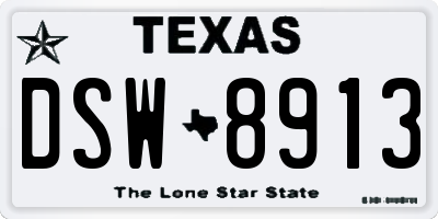 TX license plate DSW8913