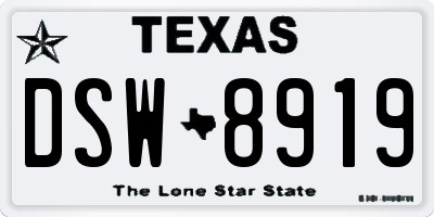 TX license plate DSW8919