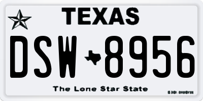 TX license plate DSW8956