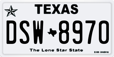 TX license plate DSW8970