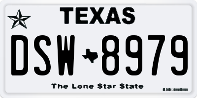 TX license plate DSW8979