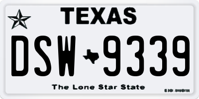 TX license plate DSW9339