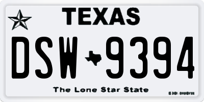 TX license plate DSW9394