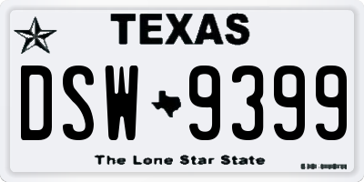 TX license plate DSW9399