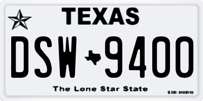 TX license plate DSW9400