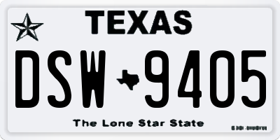 TX license plate DSW9405