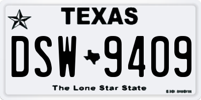 TX license plate DSW9409