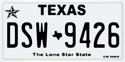 TX license plate DSW9426