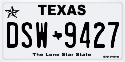 TX license plate DSW9427