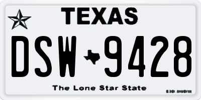 TX license plate DSW9428