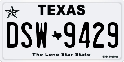 TX license plate DSW9429