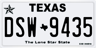 TX license plate DSW9435