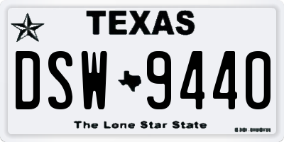 TX license plate DSW9440