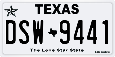 TX license plate DSW9441