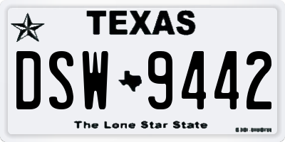 TX license plate DSW9442