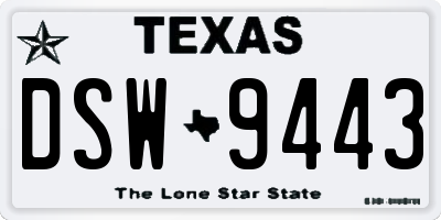 TX license plate DSW9443