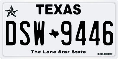TX license plate DSW9446