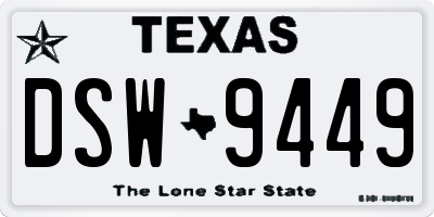 TX license plate DSW9449