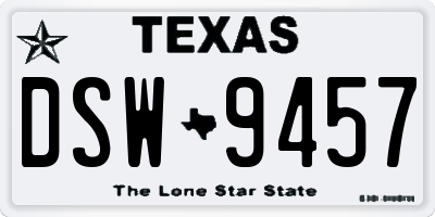TX license plate DSW9457