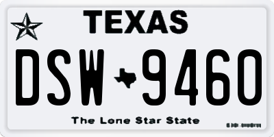 TX license plate DSW9460