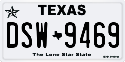 TX license plate DSW9469