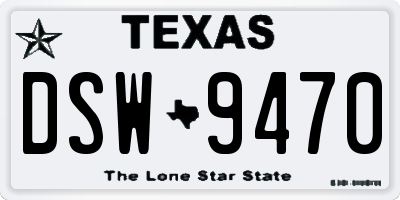 TX license plate DSW9470