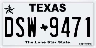 TX license plate DSW9471