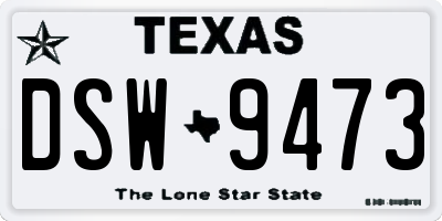 TX license plate DSW9473