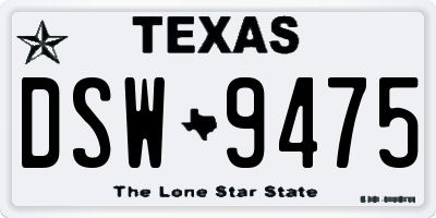 TX license plate DSW9475