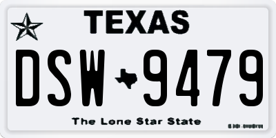 TX license plate DSW9479