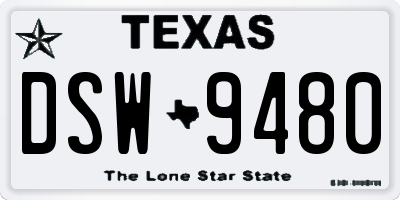 TX license plate DSW9480
