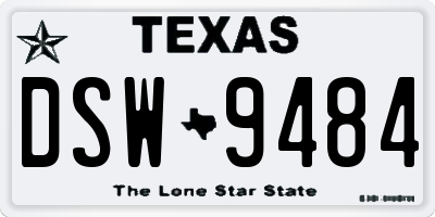 TX license plate DSW9484