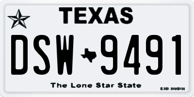 TX license plate DSW9491