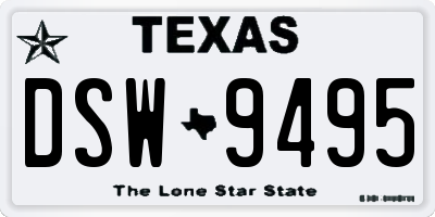 TX license plate DSW9495