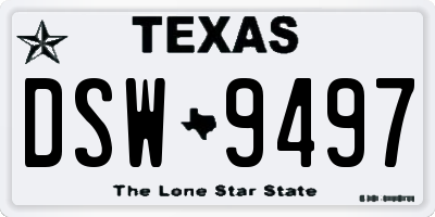 TX license plate DSW9497