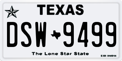TX license plate DSW9499