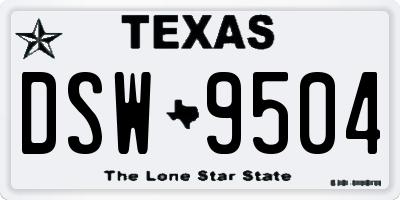 TX license plate DSW9504